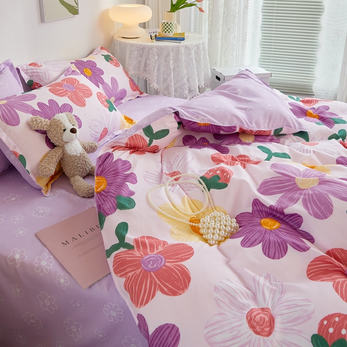 91家纺网 家纺一手货源 找家纺 卡斯诺 2023新款芦荟棉四件套花型2