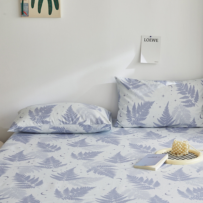 91家纺网 家纺一手货源 找家纺 怡家居 2025新款全棉老粗布床单床笠三件套 初雪