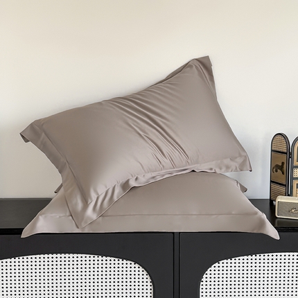 金喜 2025新款LF级60支莱赛尔天丝枕套宽边枕套 香谷棕