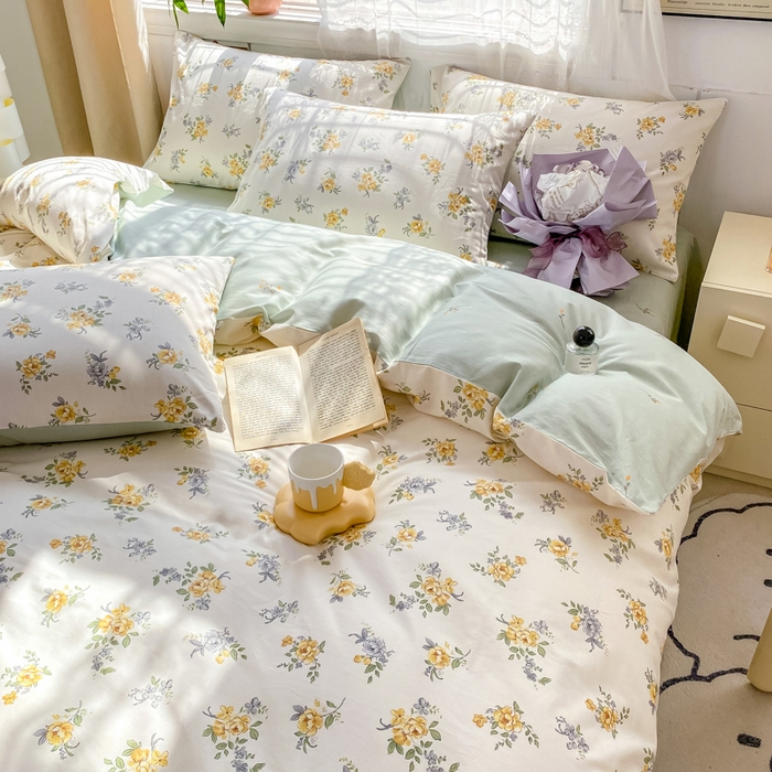 91家纺网 家纺一手货源 找家纺 黑马家居 2025新款全棉喷气13070印花四件套 花间