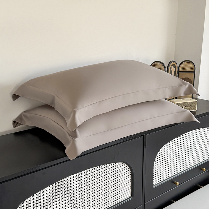 91家纺网 家纺一手货源 找家纺 金喜 2025新款LF级60支莱赛尔天丝枕套宽边枕套 香谷棕