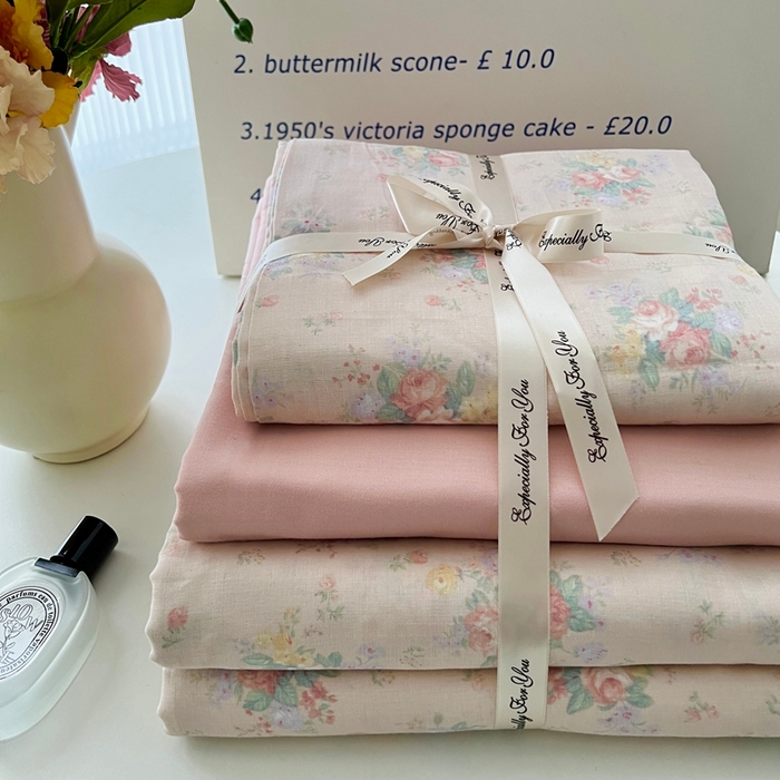 91家纺网 家纺一手货源 找家纺 优品阁 2025新款人字纹全棉双层纱四件套 梦屿【升级款-提花人字纹床单】