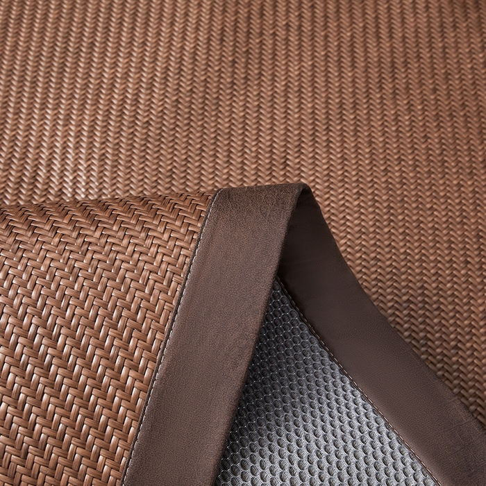 91家纺网 家纺一手货源 找家纺 卡罗兰 2025新款PE超冷感霸王藤刺绣凉席冰藤席床单款 霸王藤-咖色