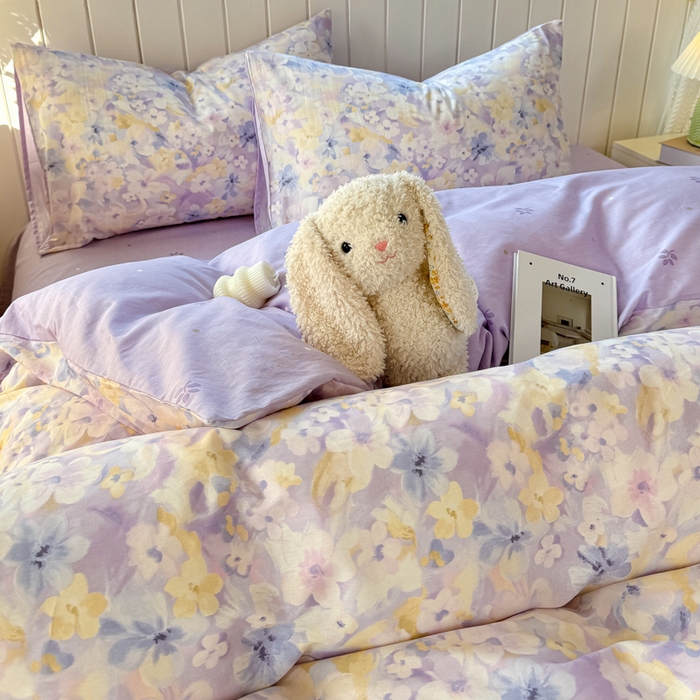 91家纺网 家纺一手货源 找家纺 黑马家居 2025新款全棉喷气13070印花四件套 清晨