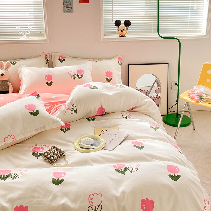 91家纺网 家纺一手货源 找家纺 卡斯诺 2023新款芦荟棉四件套花型2