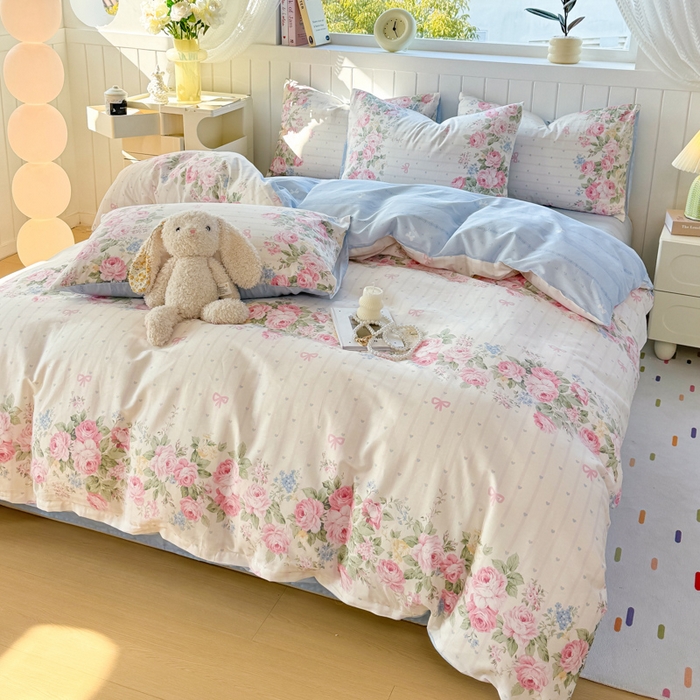 91家纺网 家纺一手货源 找家纺 黑马家居 2025新款全棉喷气13070印花单被套 半岛花园