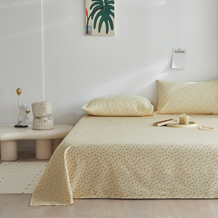 91家纺网 家纺一手货源 找家纺 怡家居 2025新款全棉老粗布床单床笠三件套 星语