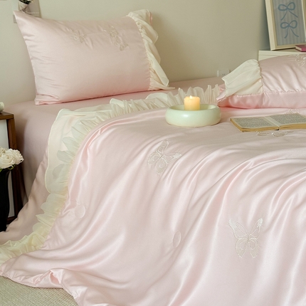 91家纺网 家纺一手货源 找家纺 （总）山茶家纺  2025新款水洗天丝刺绣夏被四件套