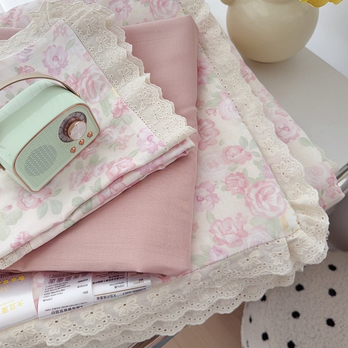 91家纺网 家纺一手货源 找家纺 于果2025新款双层纱花边款夏被 欧若拉