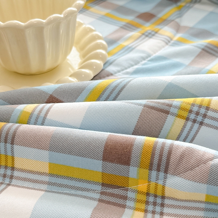 91家纺网 家纺一手货源 找家纺 博弈家纺 2025新款水洗棉棉花夏被 漫格