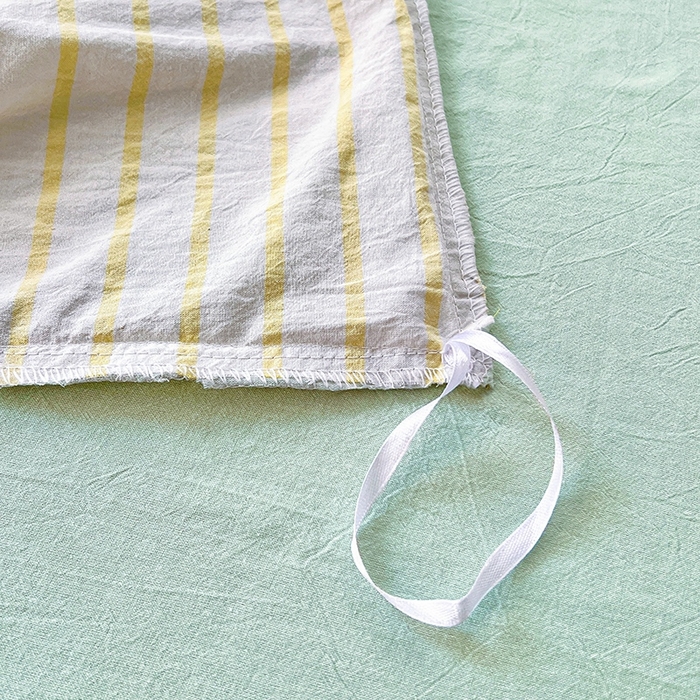 91家纺网 家纺一手货源 找家纺 徕米家居  2025新款色织全棉水洗棉毛巾绣四件套 条纹曲奇