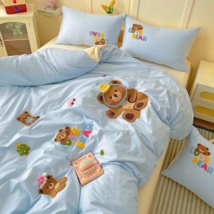 91家纺网 家纺一手货源 找家纺 （总）焱博2025新款13372全棉毛巾绣四件套