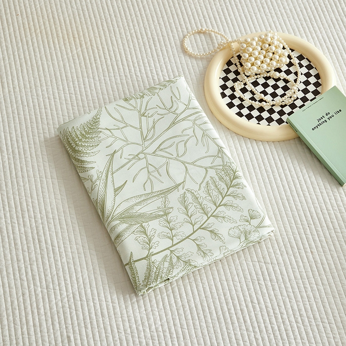 91家纺网 家纺一手货源 找家纺 怡家居 2025新款全棉老粗布床单床笠三件套 云锦-绿