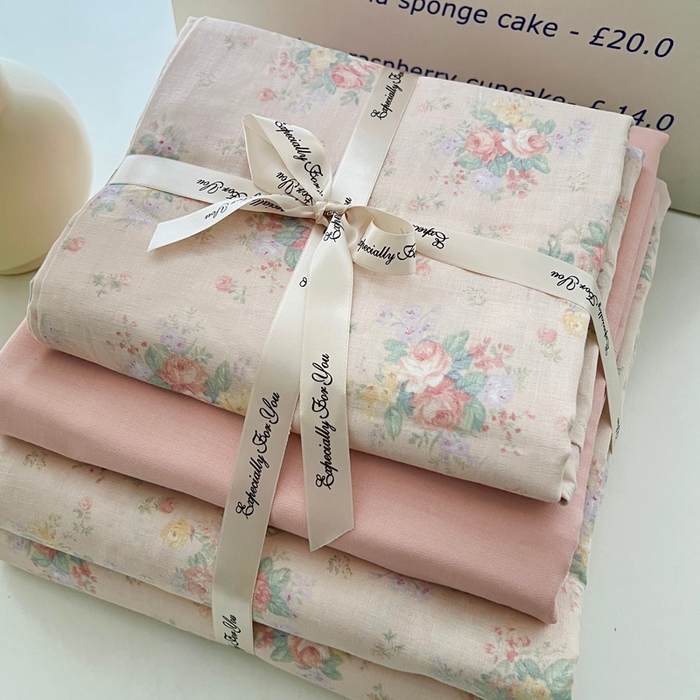 91家纺网 家纺一手货源 找家纺 优品阁 2025新款人字纹全棉双层纱四件套 梦屿【升级款-提花人字纹床单】