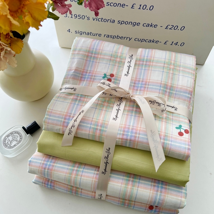 91家纺网 家纺一手货源 找家纺 优品阁 2025新款人字纹全棉双层纱四件套 夏日限定【升级款-提花人字纹床单】