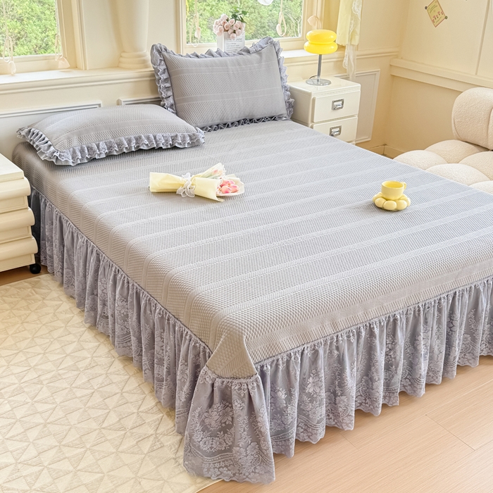 91家纺网 家纺一手货源 找家纺 （总）慧菲  2025新款PE高分子凉感席床裙凉席三件套 【6-7斤】