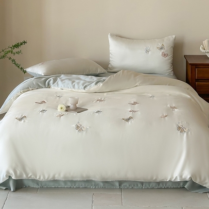 2025新款奥地利60支兰精天丝蝴蝶套件-晨曦 晨曦-白