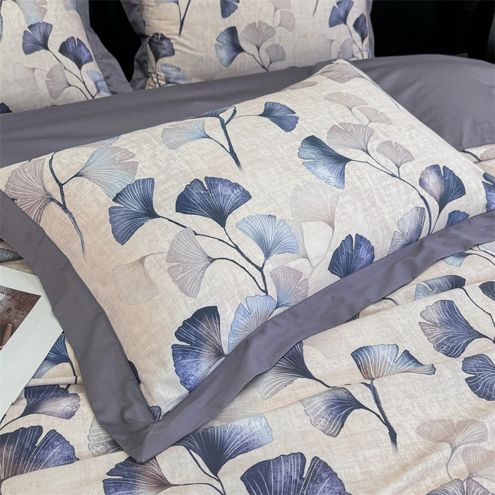 91家纺网 家纺一手货源 找家纺 宏羽纺家纺 2025年高支高密大版数码印花春夏新品 叶意浓