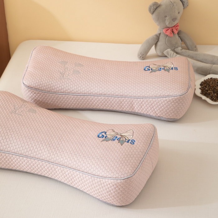 91家纺网 家纺一手货源 找家纺 织布人 2025新款荞麦枕夏季凉感豆豆枕茶叶枕夏凉荞麦枕学生成人家用硬枕 夏凉豆豆护颈椎款-立体蝴蝶粉荞麦枕