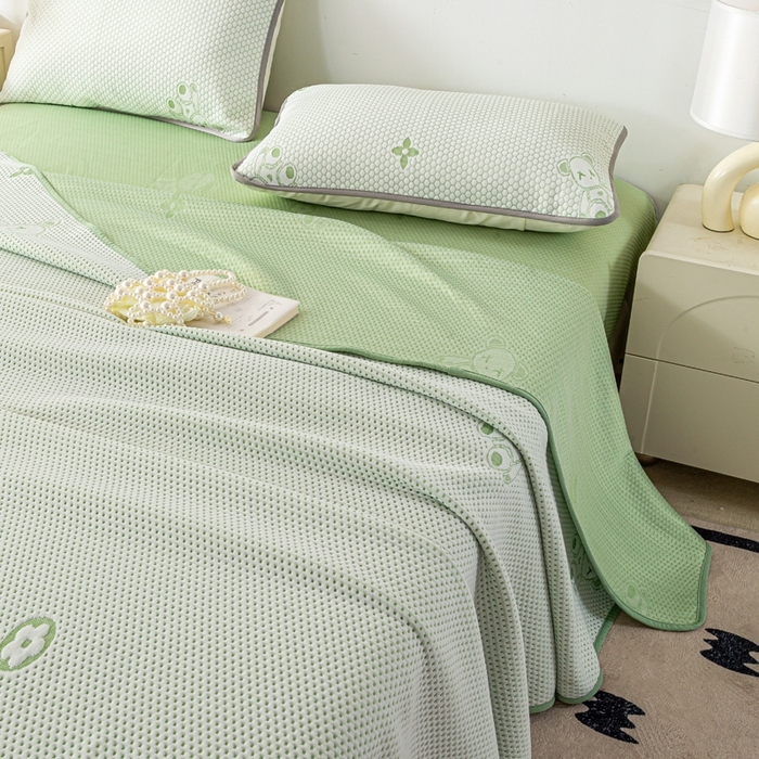 91家纺网 家纺一手货源 找家纺 （总）梦初语 2025新款A类华夫格冰豆豆夏被子针织提花凉感夏凉被单双人空调被可机水洗