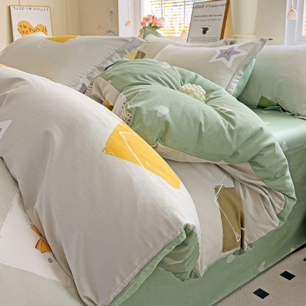 依庭 2025新款全棉印花花卉款四件套单品系列-单被套 星烁