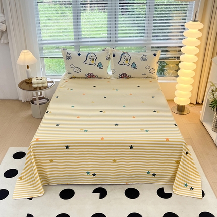 91家纺网 家纺一手货源 找家纺 （总）依庭 2025新款全棉印花花卉款四件套单品系列-单床单