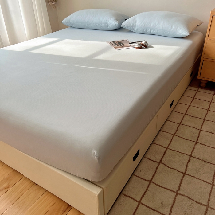 91家纺网 家纺一手货源 找家纺 蜜宿 2025新款A类全棉人字纹床笠（加高） 床笠：樱兰