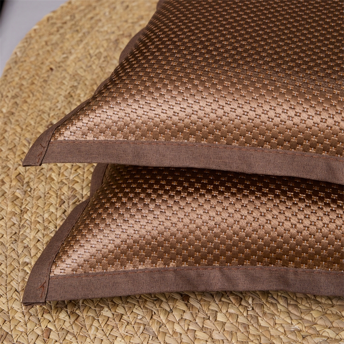 91家纺网 家纺一手货源 找家纺 织布人 2025新款荞麦枕夏季凉感科技布PE藤枕夏凉枕头成人家用防出汗枕头 夏凉冰藤枕-雅致【茶香枕】 