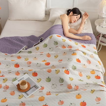 91家纺网 家纺一手货源 找家纺 （总）乐家毛巾被（工厂自产自销） 2025新款A类全棉六层纱印花毛巾被