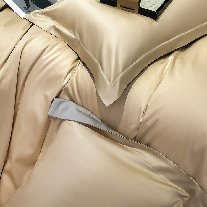 91家纺网 家纺一手货源 找家纺 （总）皇寝世家家居 2025新款全棉纯棉A类100s长绒棉四件套刺绣绣花纯色贡缎床单款-诗雅