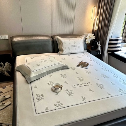 JUICY 橘滋家纺 2025新款夏日高端轻奢数码冰丝奢简高级凉席床笠 芮秋绿