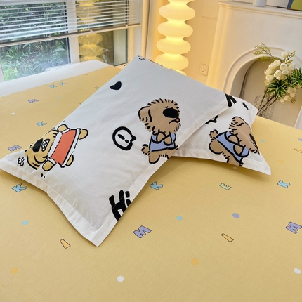 91家纺网 家纺一手货源 找家纺 （总）依庭 2025新款全棉印花花卉款四件套单品系列-单枕套