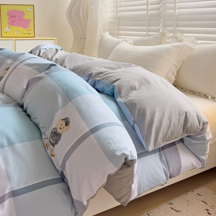 91家纺网 家纺一手货源 找家纺 （总）依庭 2025新款全棉印花花卉款四件套单品系列-单被套