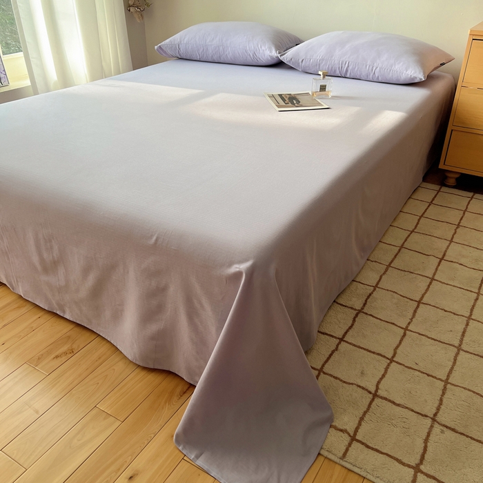 91家纺网 家纺一手货源 找家纺 蜜宿 2025新款A类全棉人字纹床单 床单：梦紫