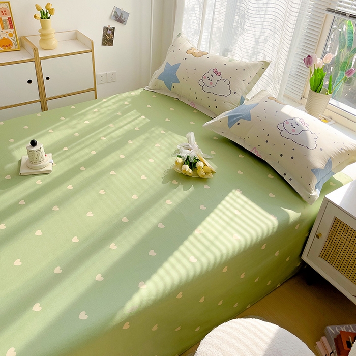 91家纺网 家纺一手货源 找家纺 依庭 2025新款全棉印花花卉款四件套单品系列-单床单 幸运星