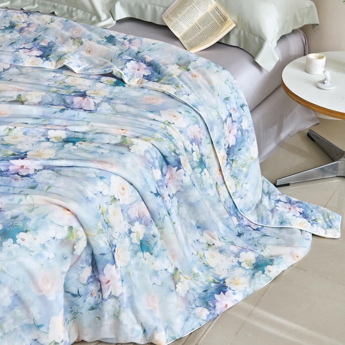 91家纺网 家纺一手货源 找家纺 好老表被业 2025新款亲肤舒适3D印花凉感丝夏被夏凉被空调被 艾维斯