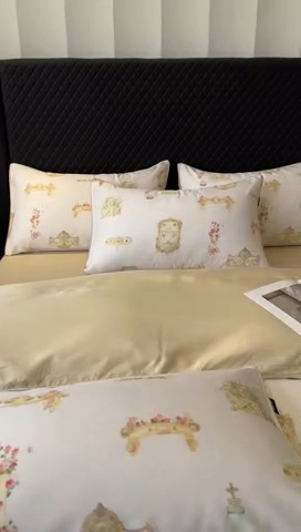 91家纺网 家纺一手货源 找家纺 洺兰家居 2025春夏新款100支莱赛尔天丝贡缎数码印花麻绳款四件套高端礼盒 洛丽塔米