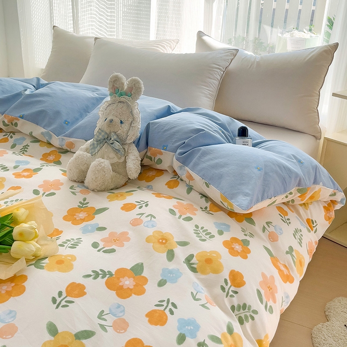 91家纺网 家纺一手货源 找家纺 依庭 2025新款全棉印花花卉款四件套单品系列-单被套 迎曼