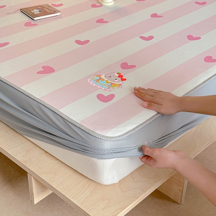 91家纺网 家纺一手货源 找家纺 （总）Sweet dreams甜梦 2025新款母婴级7A抗菌养生冰藤席席子凉席-影棚2床笠款