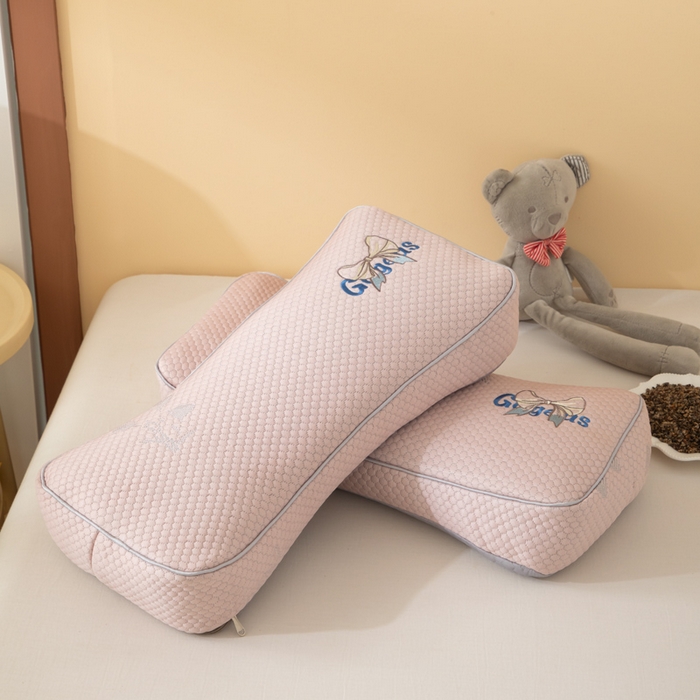 91家纺网 家纺一手货源 找家纺 织布人 2025新款荞麦枕夏季凉感豆豆枕茶叶枕夏凉荞麦枕学生成人家用硬枕 夏凉豆豆护颈椎款-立体蝴蝶粉荞麦枕