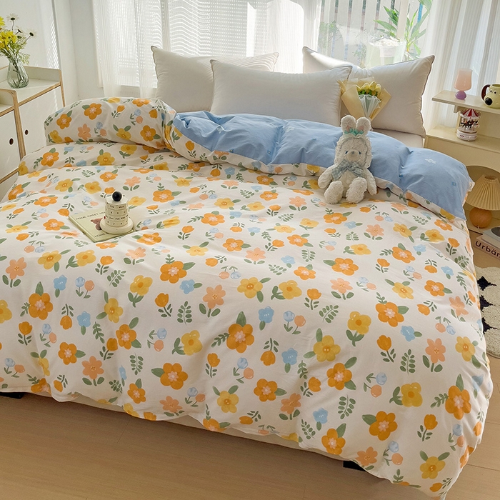 91家纺网 家纺一手货源 找家纺 依庭 2025新款全棉印花花卉款四件套单品系列-单被套 迎曼