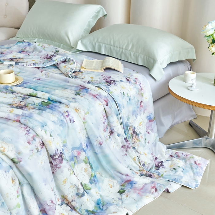 91家纺网 家纺一手货源 找家纺 好老表被业 2025新款亲肤舒适3D印花凉感丝夏被夏凉被空调被 仙境