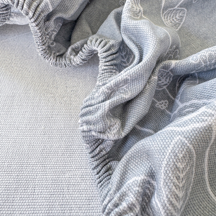 91家纺网 家纺一手货源 找家纺 2025新款老粗布三件套-床笠款 叶相思