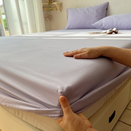 91家纺网 家纺一手货源 找家纺 （总）蜜宿 2025新款A类全棉人字纹床笠（加高）