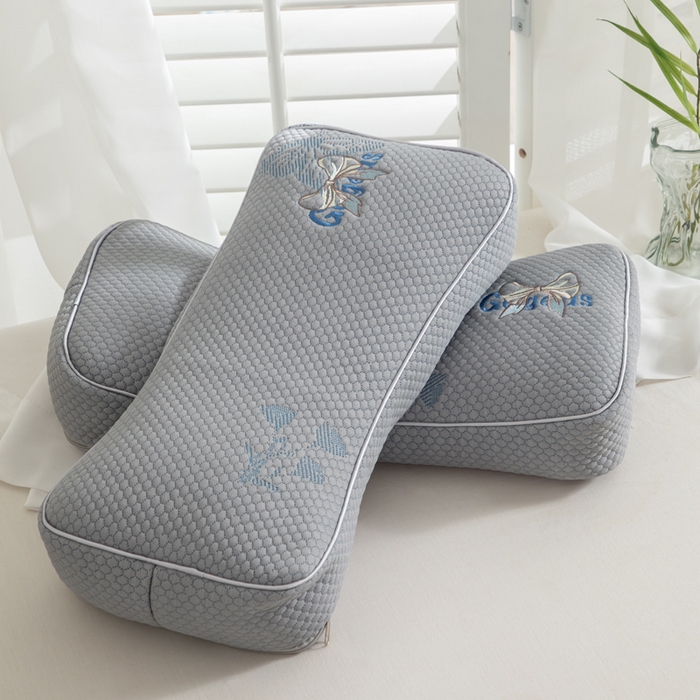 91家纺网 家纺一手货源 找家纺 织布人 2025新款荞麦枕夏季凉感豆豆枕茶叶枕夏凉荞麦枕学生成人家用硬枕 夏凉豆豆护颈椎款-立体蝴蝶灰荞麦枕