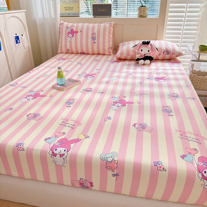 91家纺网 家纺一手货源 找家纺 2025新款老粗布三件套-床笠款 美乐蒂