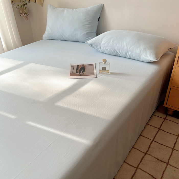 91家纺网 家纺一手货源 找家纺 蜜宿 2025新款A类全棉人字纹床单 床单：樱兰