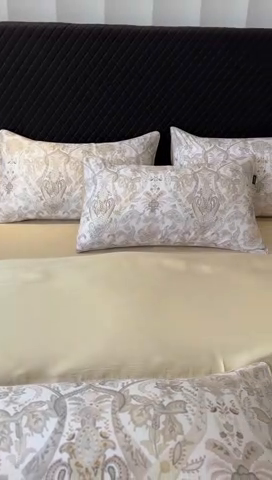 91家纺网 家纺一手货源 找家纺 （总）洺兰家居 2025春夏新款100支莱赛尔天丝贡缎数码印花麻绳款四件套高端礼盒