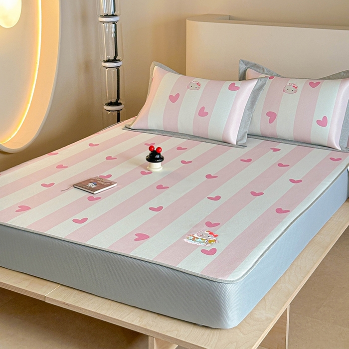 91家纺网 家纺一手货源 找家纺 （总）Sweet dreams甜梦 2025新款母婴级7A抗菌养生冰藤席席子凉席-影棚2床笠款