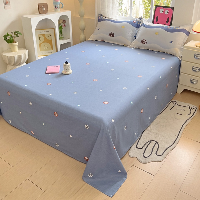 91家纺网 家纺一手货源 找家纺 依庭 2025新款全棉印花花卉款四件套单品系列-单床单 星夜号